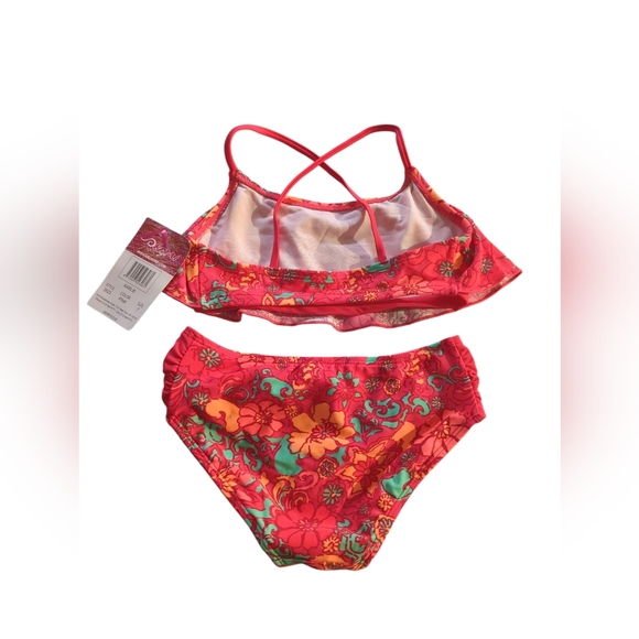 Kanu Surf Girls' Karlie Flounce Bikini Beach Sport 2 Piece Swimsuit Size 7 New. - Picture 5 of 8